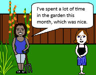 I've spent a lot of time in the garden this month, which was nice (non-defining relative clause)