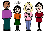 Julie is the shortest student in the class (superlative adjectives).